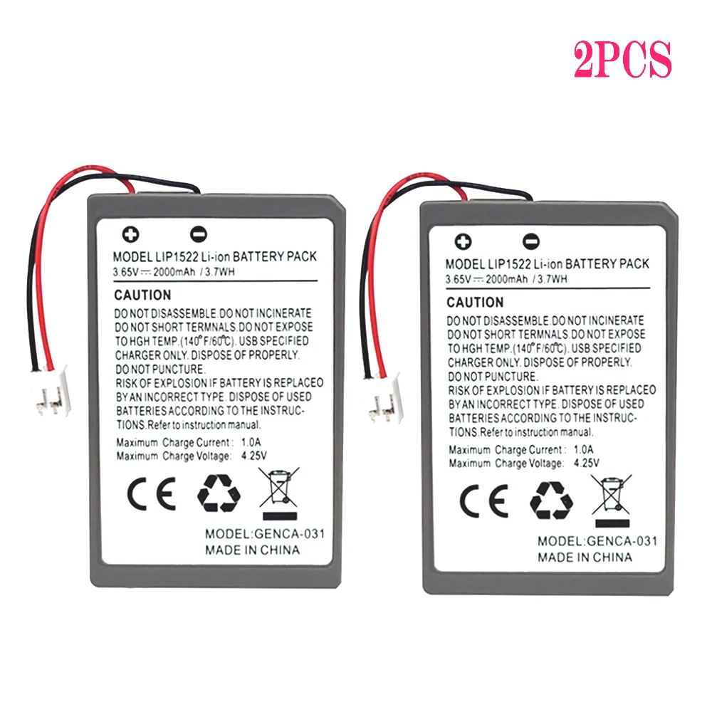 

2Pcs/Lot 2000mAh Li-ion Battery For Sony PS4 Gamepad Dualshock4 Wireless Controller Chargeable Batteries CUH-ZCT1E CUH-ZCT1U