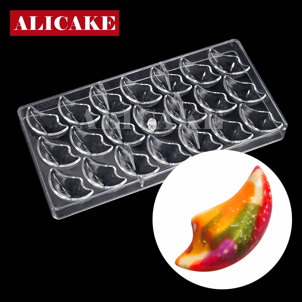 

Chocolate Mold Polycarbonate Crescent Moon Shape Form Tray Cake Mold For Chocolate Bakery Cake Decorating Baking Pastry Tools