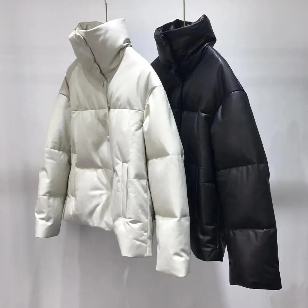 

Genuine leather jacket women white duck down jackets sheepskin coat 2020 winter thick warm coats and jackets women plus size