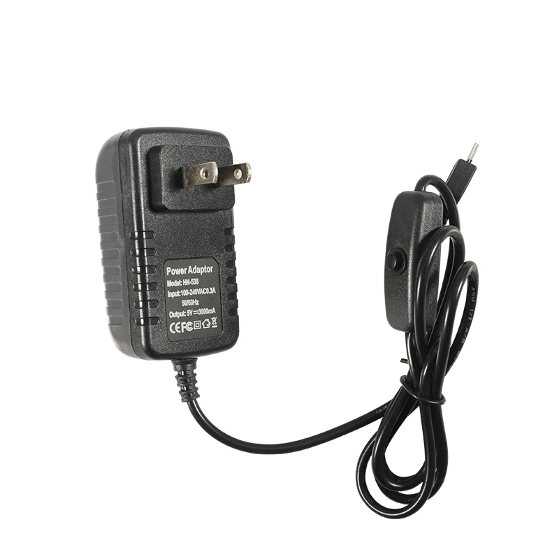 5 В 3 а зарядное устройство для Raspberry Pi AC адаптер Micro USB кабель с выключателем