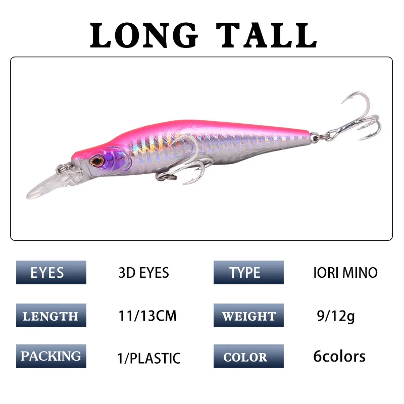 1 шт. рыболовная приманка в форме гольяна 9 г 12 искусственные приманки крючки