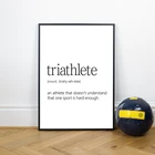 Плакат с изображением триатлета и рисунок на холсте, плавание, велосипед, бег, Железный человек, Триатлон, современный фитнес-тренер, спортивный домашний декор