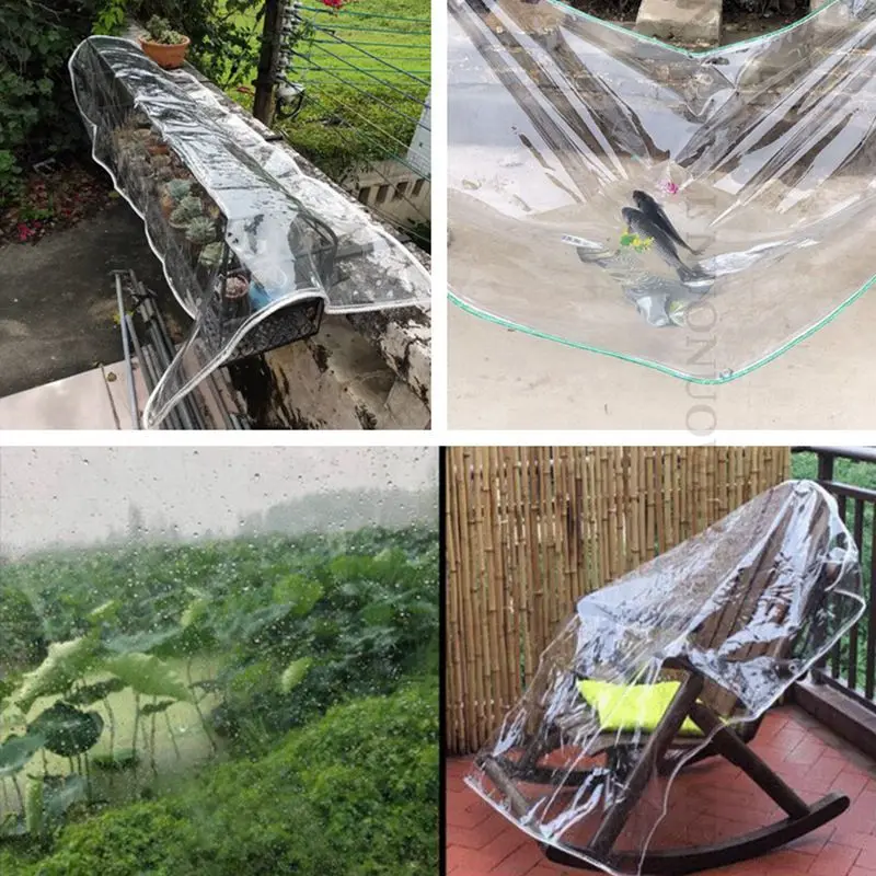 99.99% Transparent PVC Tarpaulin Home Windows Rainproof Cloth Pet House Shade Sails Balcony Succulent Plants Cover |