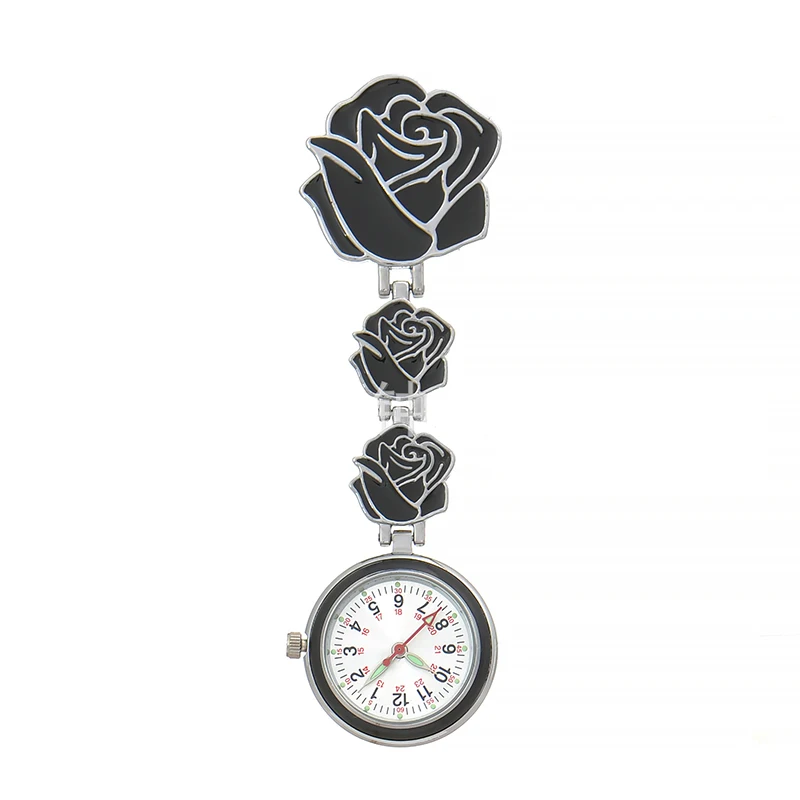 High Quality Flower Nurse Watch Chest Pocket Clock Medical Rose Shape Doctor Watch Brooch Nurse Fob Watch Hospital Gift
