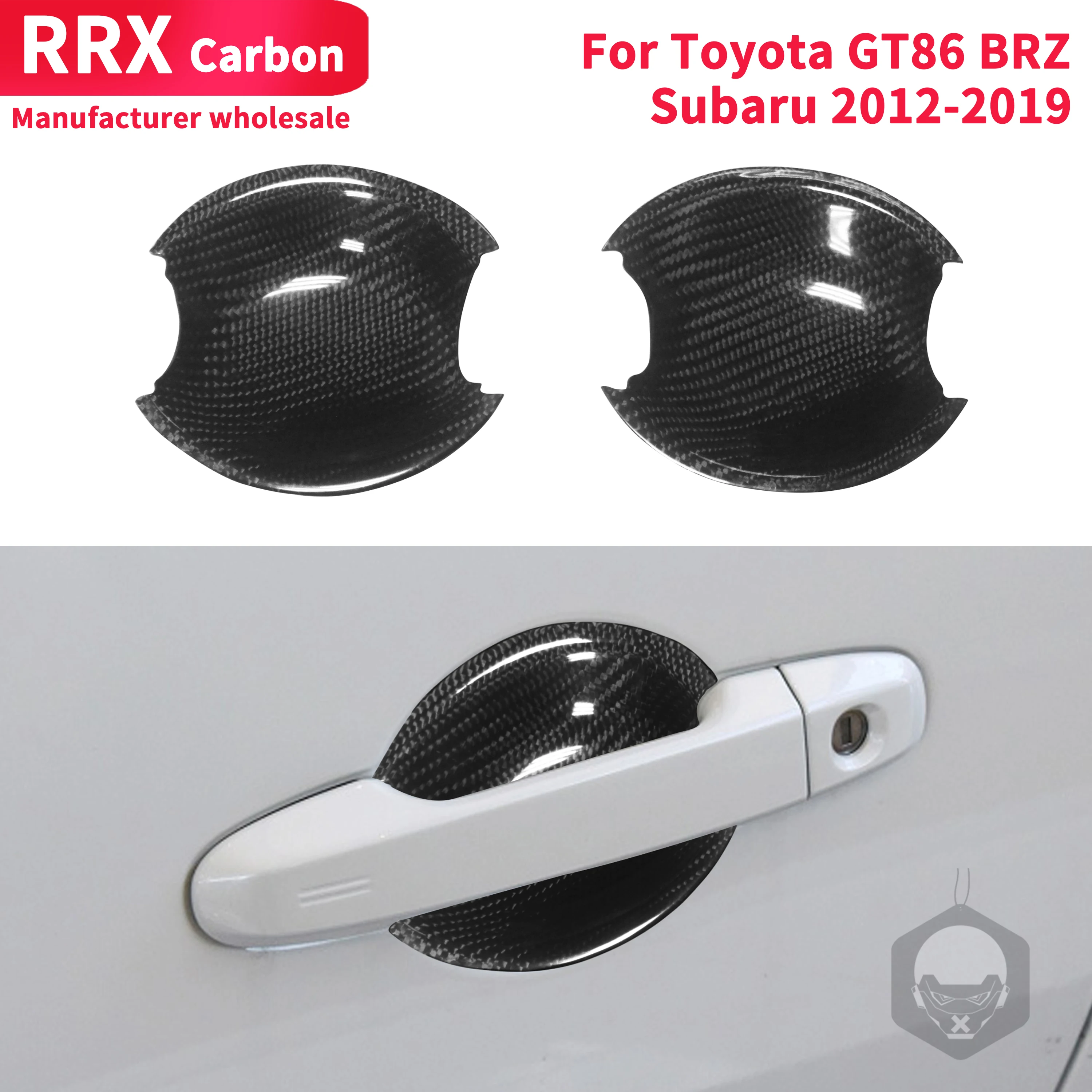 

For Toyota GT86 BRZ Subaru 2012-2019 Door Handle Bowl Decoration Cover Sticker Carbon Fiber Paste Style Decoration Accessories