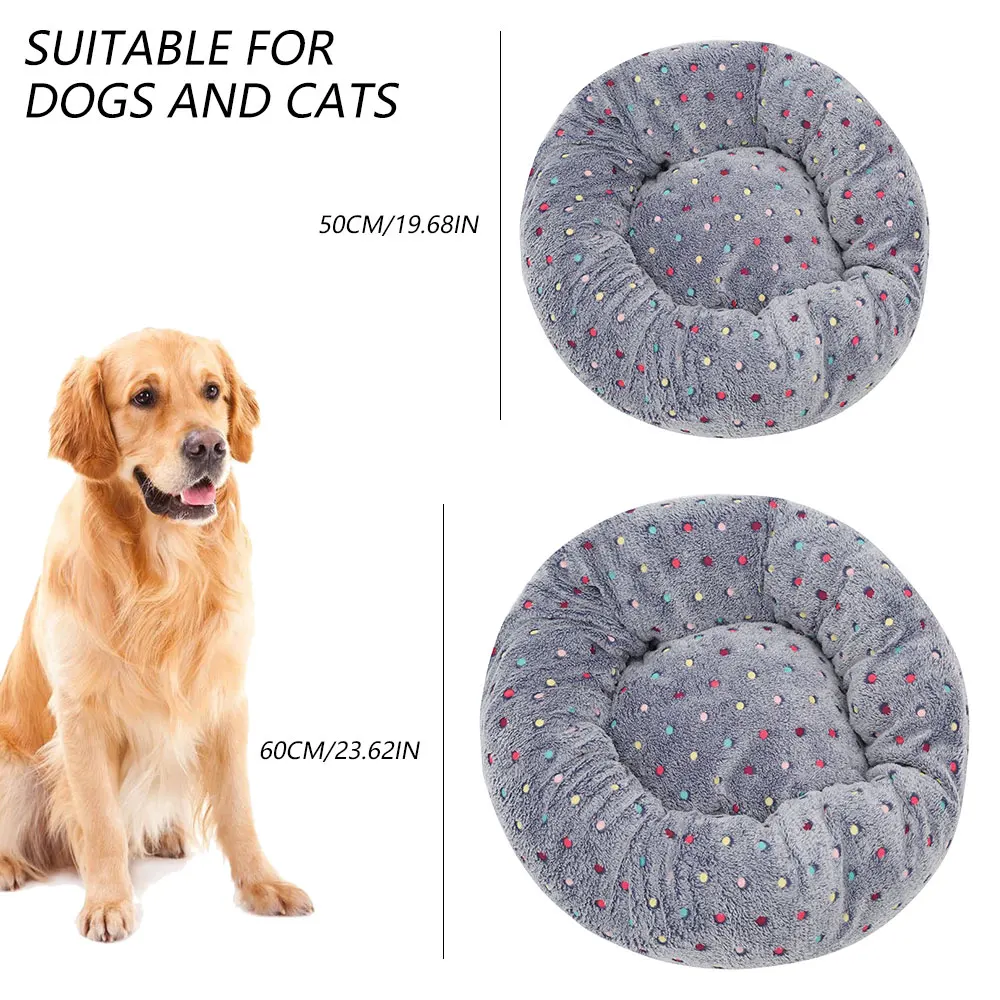 

Round Washable Pet Bed Super Soft Plush Best Pet Bed For Dogs Cats Basket Pet Products Cushion Pet Bed Mat Easy To Clean