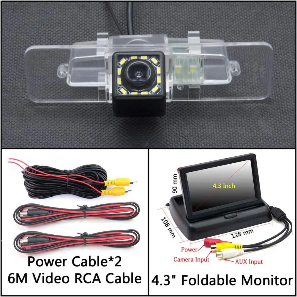 Cam N 4.3 inch Fold 12 Светодиодный свет обратный вид сзади Камера для Subaru Legacy 2000 2001 2002 2003 2004 2005 2006 2007 2008 2009 2010 2011 2012 - Название цвета: Cam N 4.3 inch Fold