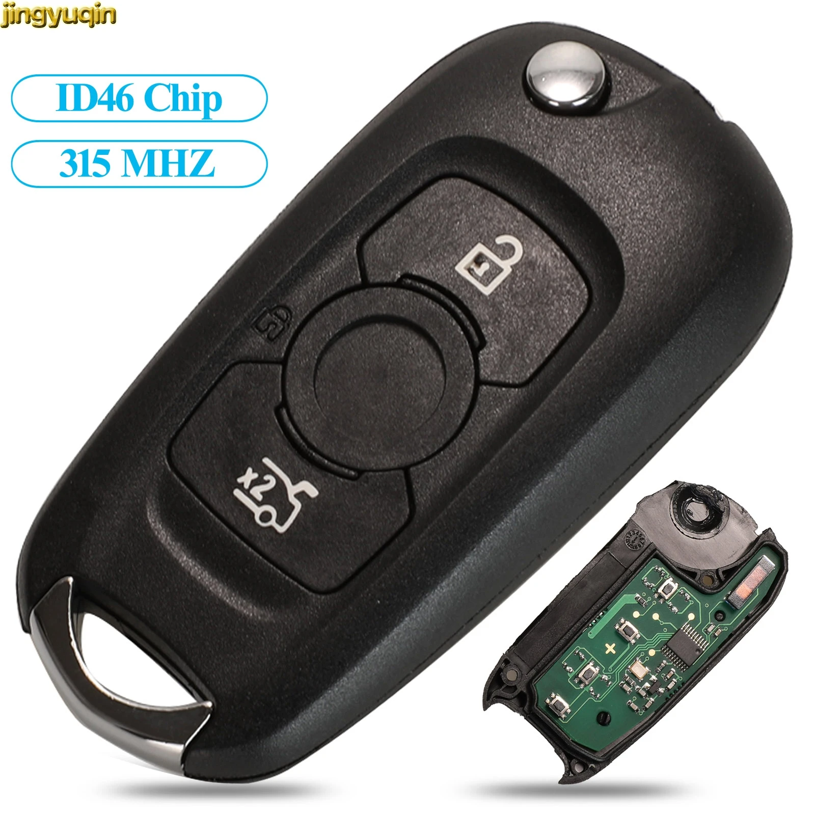 

Jingyuqin Flip Remote Car Key Control 315MHz ID46 Chip For Buick Verano after 2015 Regal GT/Excelle XT LaCROSSE Fob 3 Button