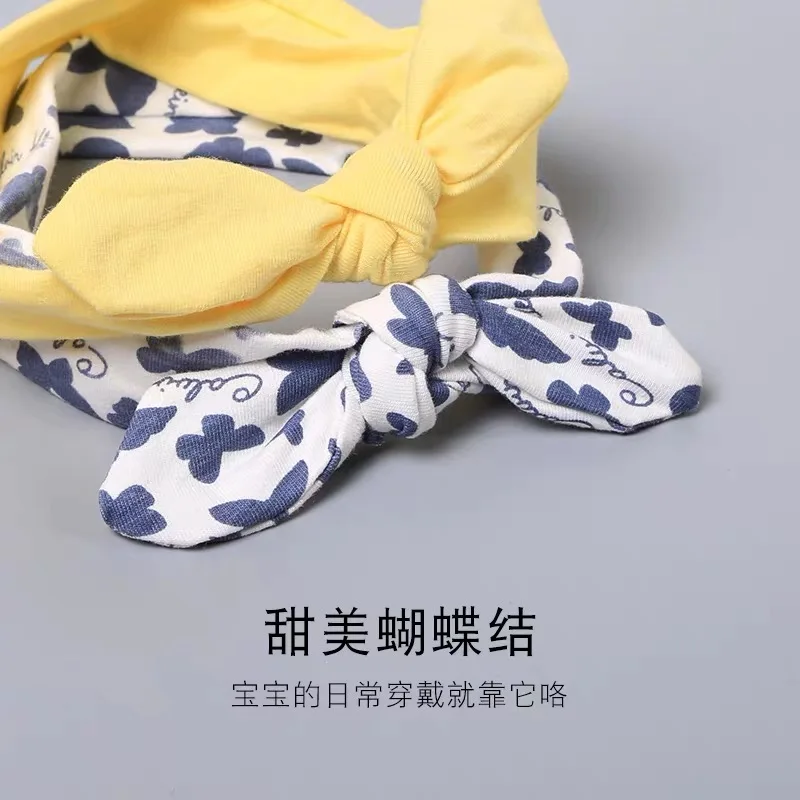 Детская повязка на голову с бантом для девочек ободки кроличьими ушками тюрбан