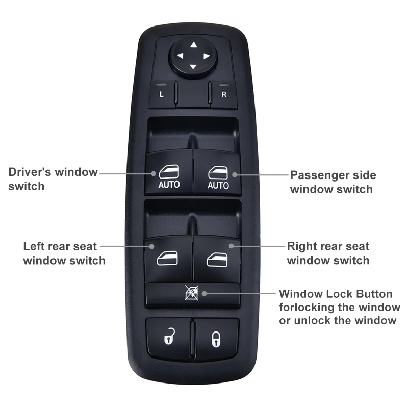 SPEEDWOW Power Window Master Control Switch For Dodge Charger Chrysler 200 300 Ram 4 Door Replaces# 68231805AA | Автомобили и