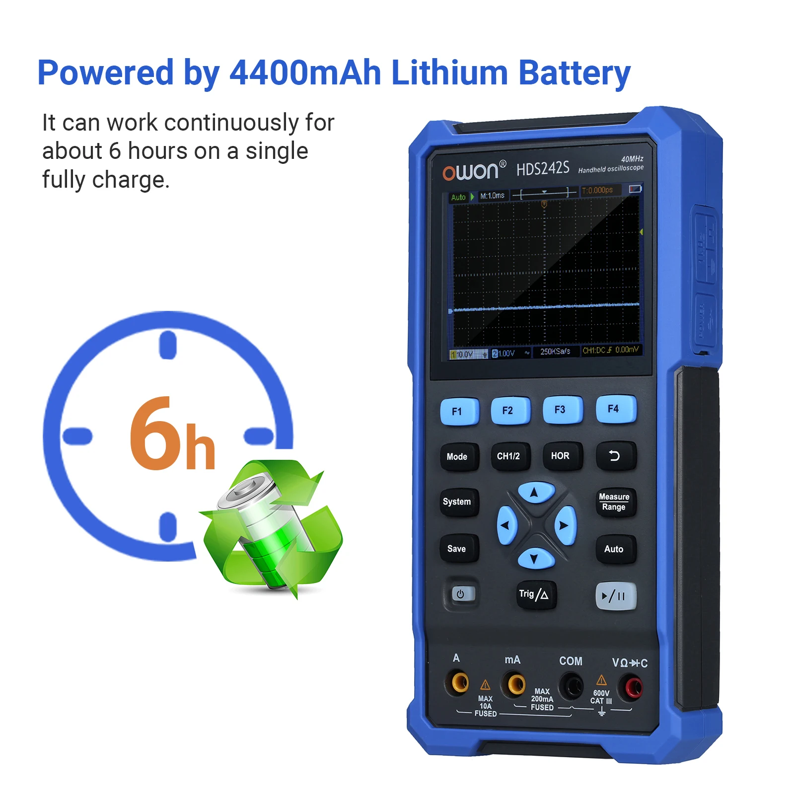 

3 IN 1 Oscilloscope Multimeter Waveform Generator Tester 40MHz Bandwidth 20,000 Count Multiumeter OSC + DMM + Waveform Generator