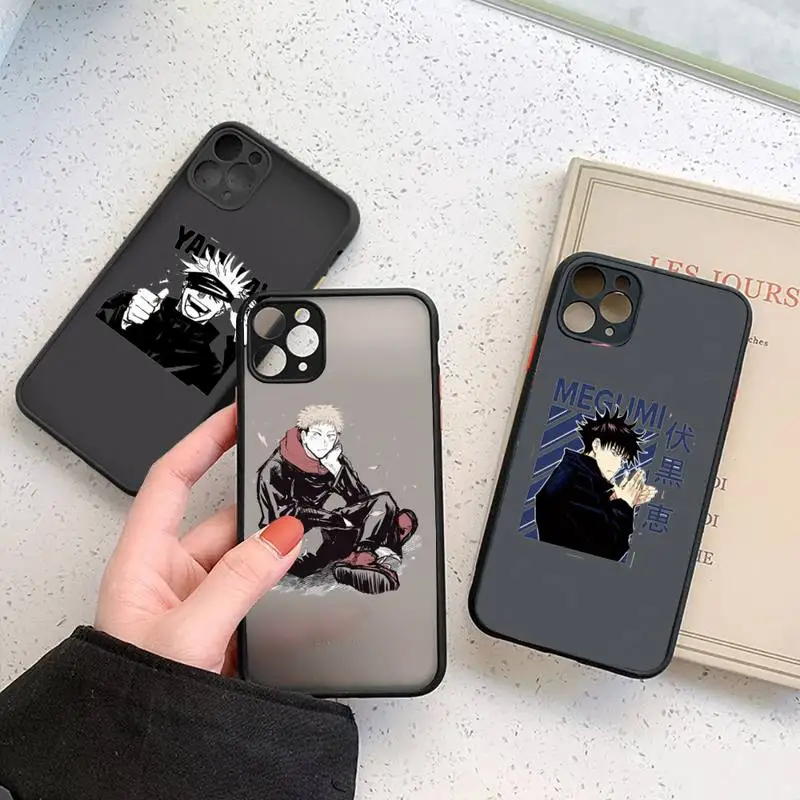 

Hot Anime Jujutsu Kaisen Phone Case For iphone 12 11 7 8 plus mini x xs xr pro max matte transparent cover