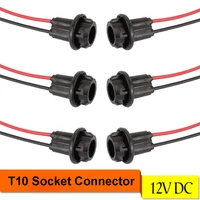 ysy 10pcs t10 w5w light bulb socket adapters holder base fit car truck boat rubber extension connector cable plug harness wire