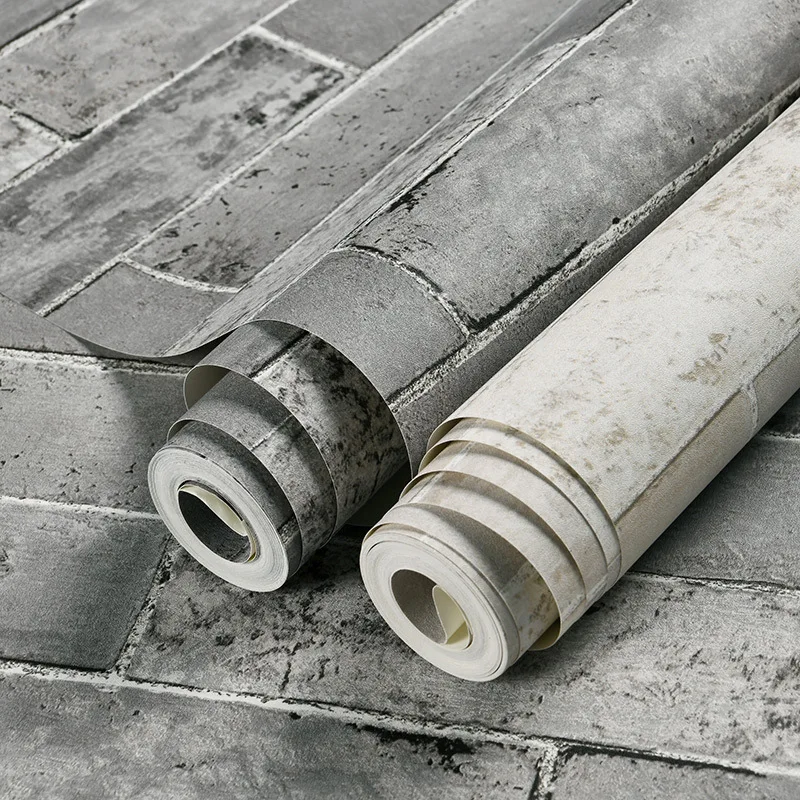 Китайские винтажные 3D искусственные рулонные обои кирпичная стена пвх ретро