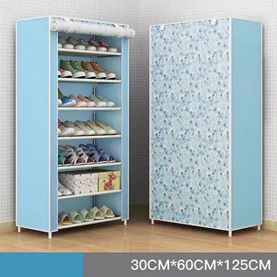 Простой шкаф для обуви из нетканого полотна, многослойный стеллаж для обуви, Складывающийся пылезащитный стеллаж для хранения обуви, полки - Цвет: 8 layer green