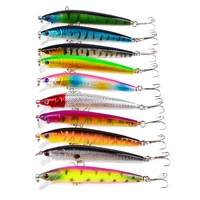 10pcs minnow lure topwater professional lead sea bass lure abs artificial hard bait fishing tackle for bass pike