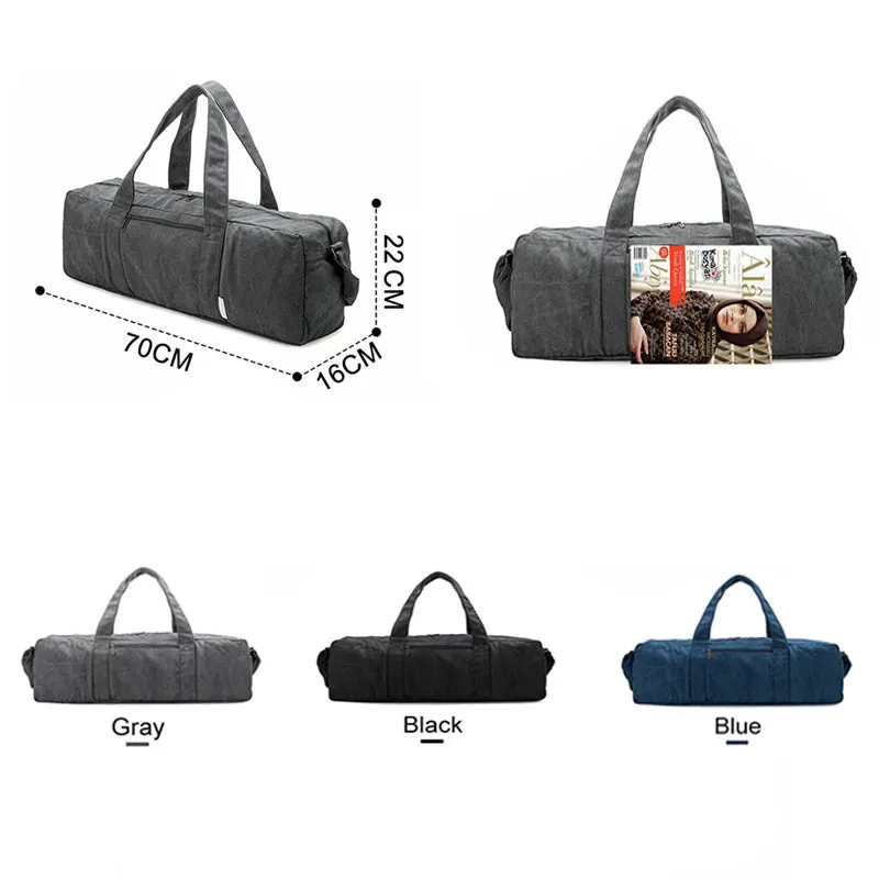 Canvas Yoga Mat Bag Fitness Gym Bags For Women Training Gymtas Sports Tas Shouder Pilates Carrier Solid XA24WA | Спорт и развлечения