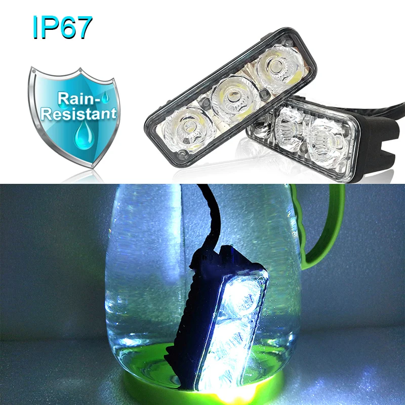 2 шт. автомобиля Универсальный Габаритные огни 3 светодиодный лампы DRL