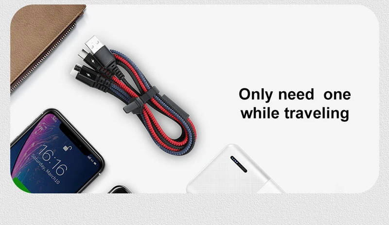 MCDODO 3 в 1, 3 А, USB кабель для мобильного телефона, Micro usb type-C, зарядный кабель для iPhone XS, huawei, samsung, S10, зарядный кабель type-C