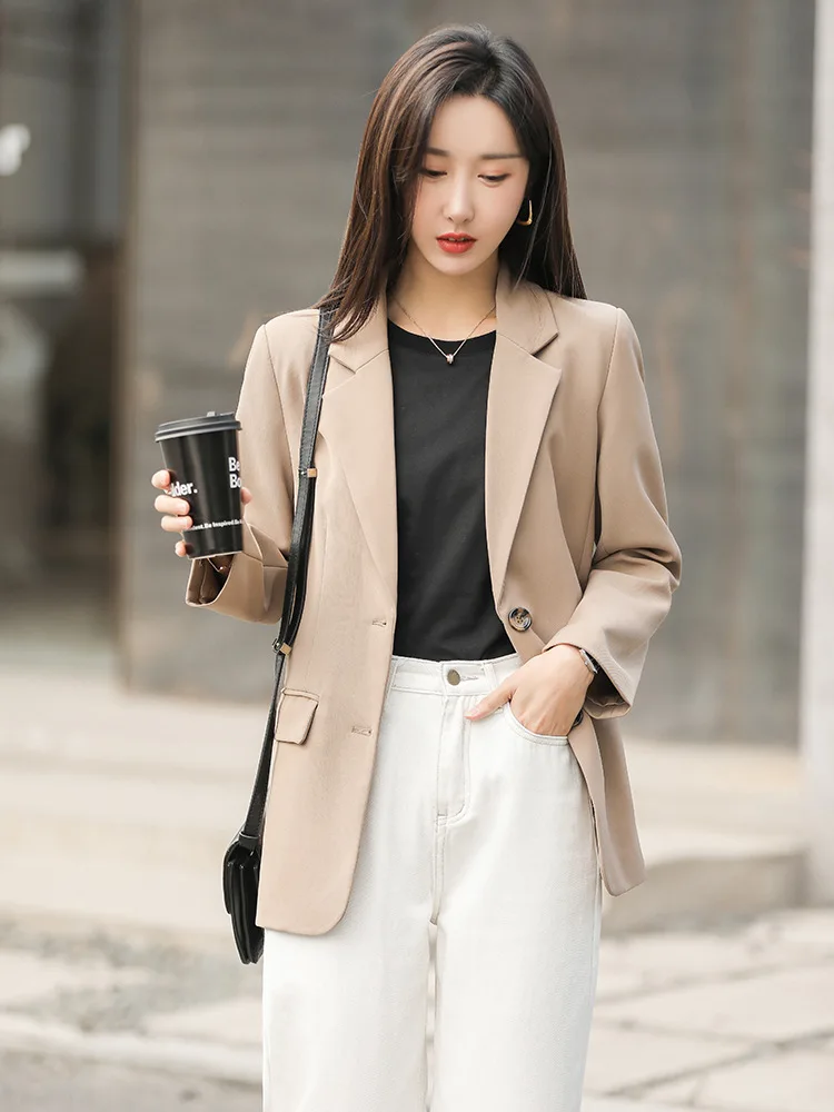 

Женский Костюмный пиджак, профессиональный Топ в гонконгском стиле ретро, весна и осень, новинка 2021, профессиональный костюм на весну и лето