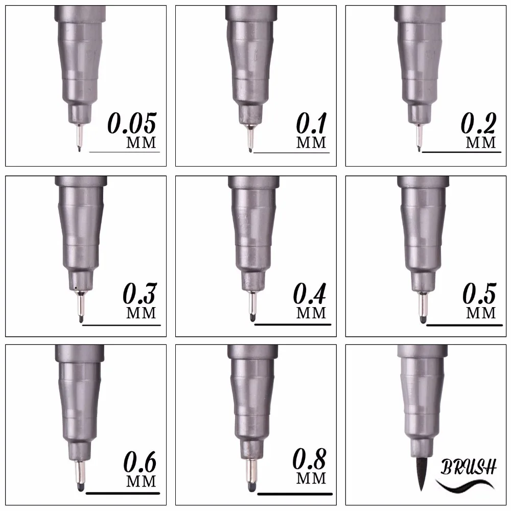 1 шт. пигментный лайнер Pigma Micron чернильный маркер ручка 0 05 2 3 4 5 6 8 разные