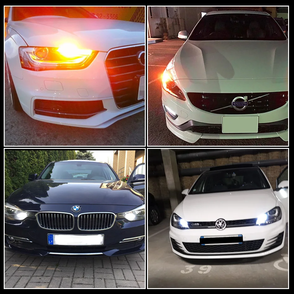 Желтый CAN bus PWY24W светодиодсветодиодный лампы PW24W для Audi A3 A4 A5 Q7 BMW i3 MINI Cooper F55 F56 Mercedes