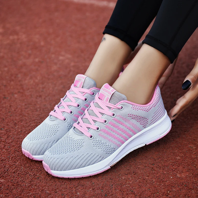 

Women Ladies Summer Fashion Breathable Light Mesh Basket Vulcanize Flats Lace Up Tenis Casual Running Gym Female Sneakers Shoes
