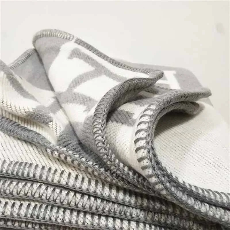 Брендовое кашемировое одеяло с надписью H имитация мягкой шерсти шарф шаль