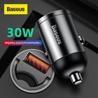 Автомобильное зарядное устройство Baseus, 30 Вт, быстрая зарядка QC4.0 PPS для Xiaomi, Samsung, iPhone, автомобильное зарядное устройство с разъемом USB Type-C