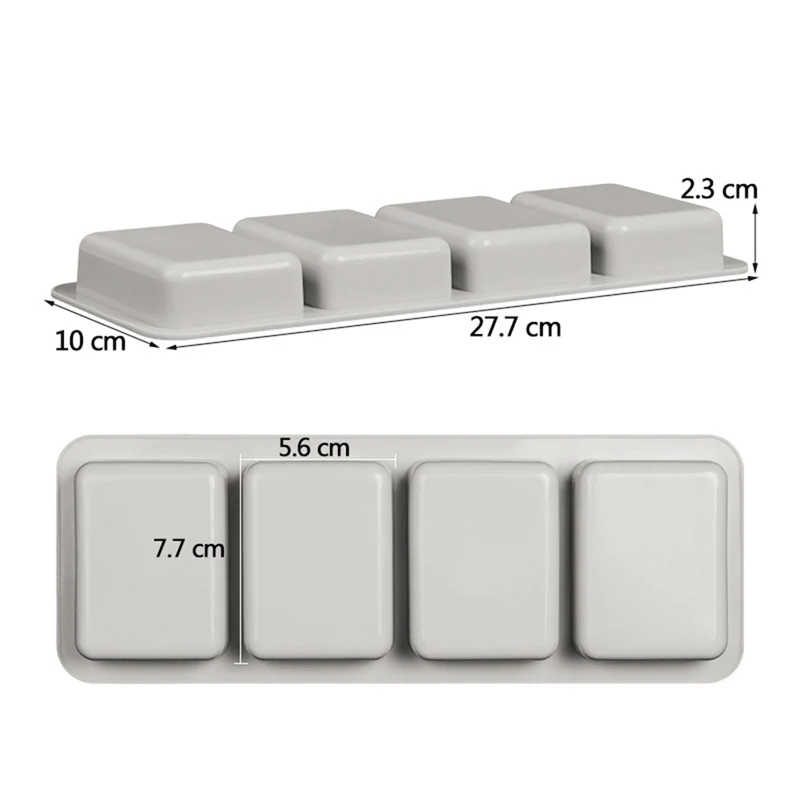 Rectangle 4-сетки DIY силиконовые мыло формы для мыла ручной работы для изготовления форм 3D пресс-форм овальные круглые квадратные пресс-формы для мыла забавные подарки - Цвет: Rectangle