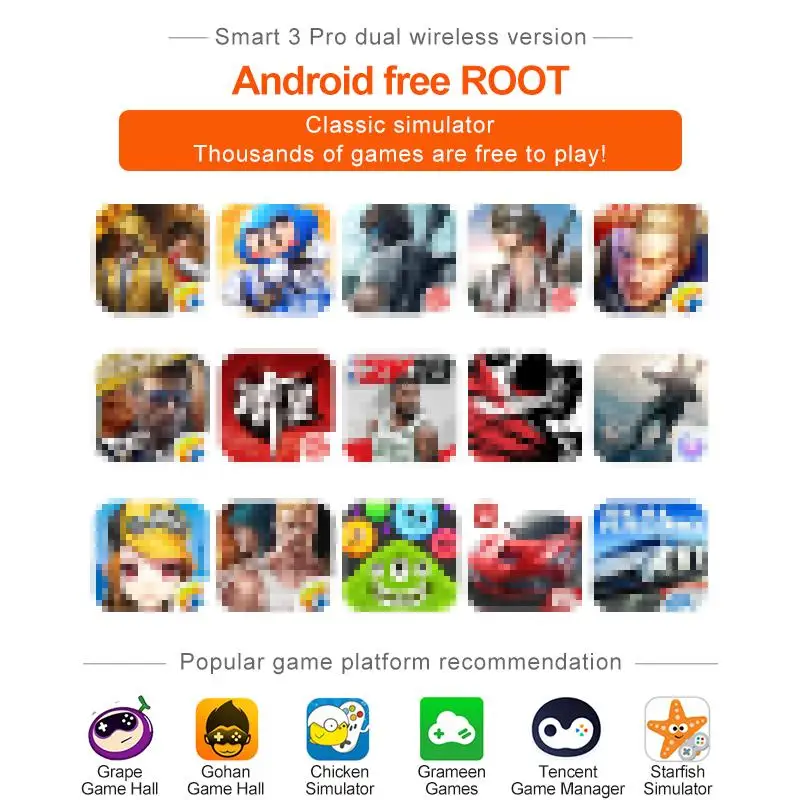 

PXN PXN-9613 Pubg Wireless bluetooth Game Controller Portable Gamepad for PC Android Phone TV Box Controller Joystic PC Mobile