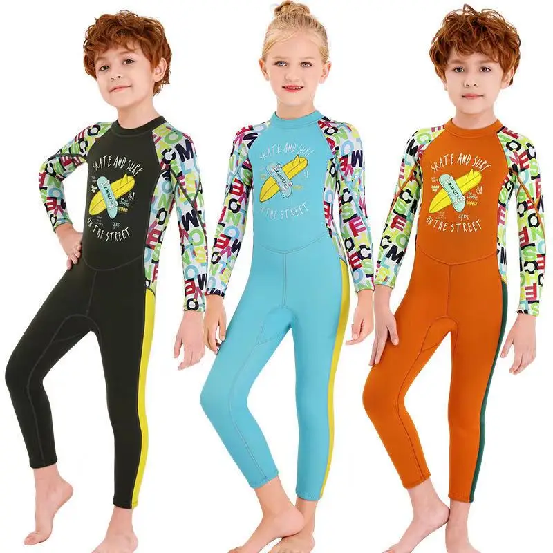 

Неопреновый гидрокостюм 2,5 мм, купальник для девочек, детский купальник в стиле пэчворк, купальник для дайвинга, Детские гидрокостюмы, гидро...