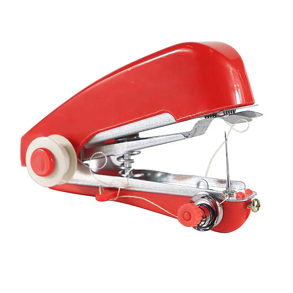 1 шт. портативная швейная мини-машинка с красной ручкой |