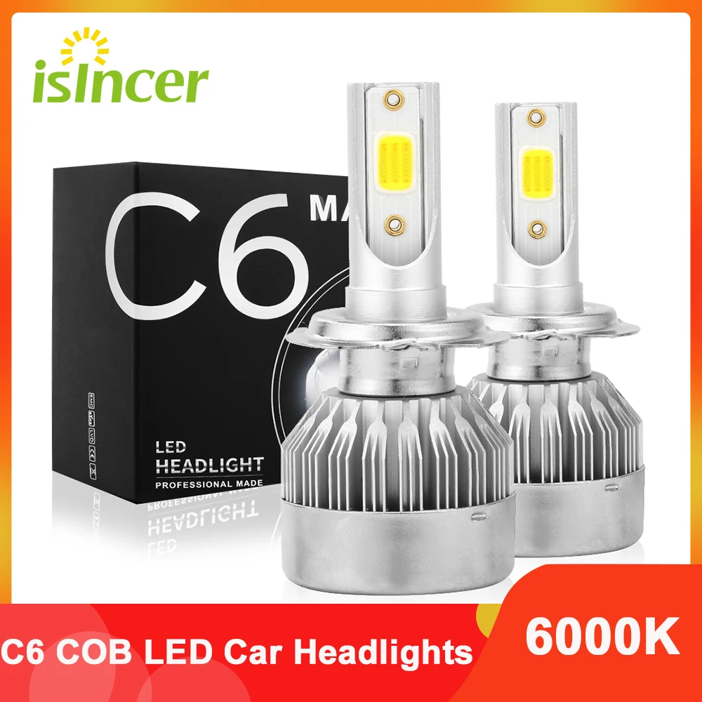 

Isincer H7 Led Headlight Bulbs Lamp H4 H9 H11 H8 H1 9005 HB3 9006 HB4 Auto Car High Low Beam 6000K 12V Head Light
