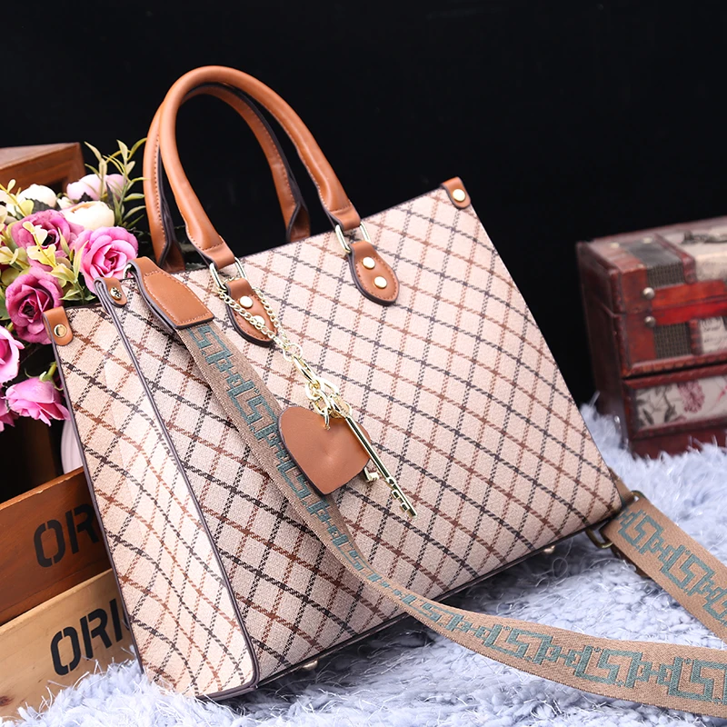 

Women's High-quality Plaid Handbag 2021 New Fashion Totes Ladies Fashionable Party Purses and Handbags Bolsos Para Mujer Channel