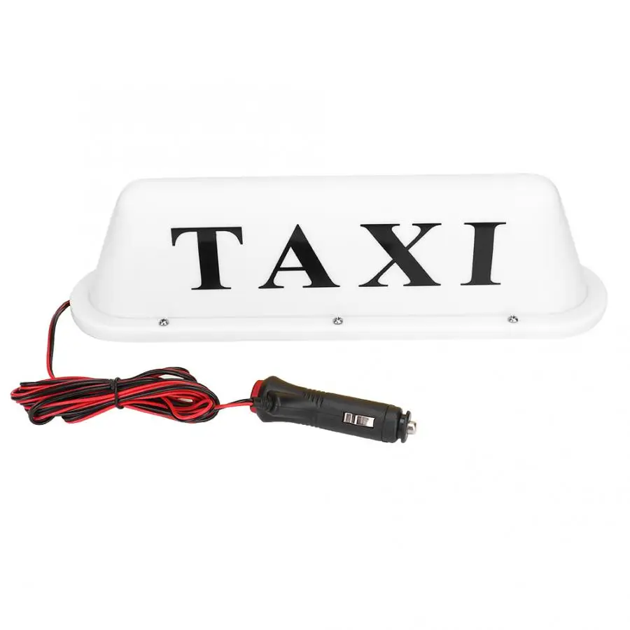 

Cab Taxi Top Roof Sign Light Lamp Magnetic Base Plastic White Indicator 12V Seven Color Changing