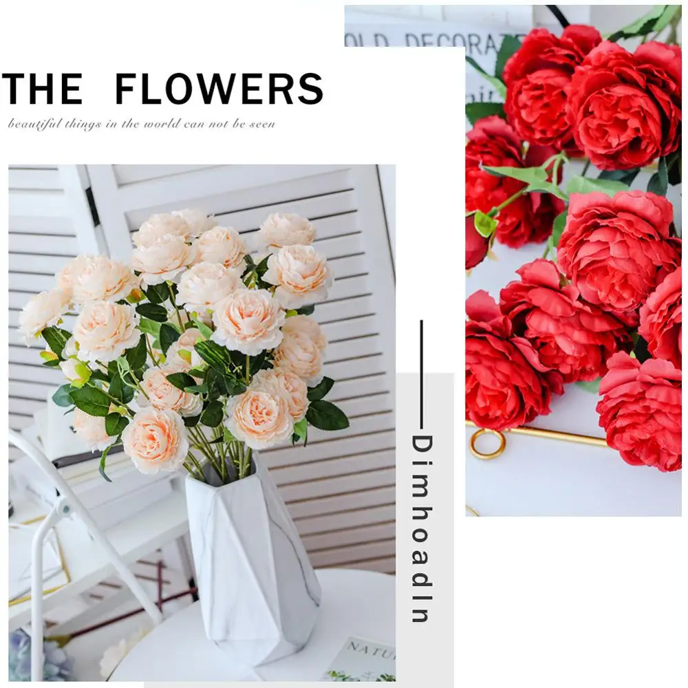 Лидер продаж 3 головки Розы Искусственные цветы высокого качества в африканском