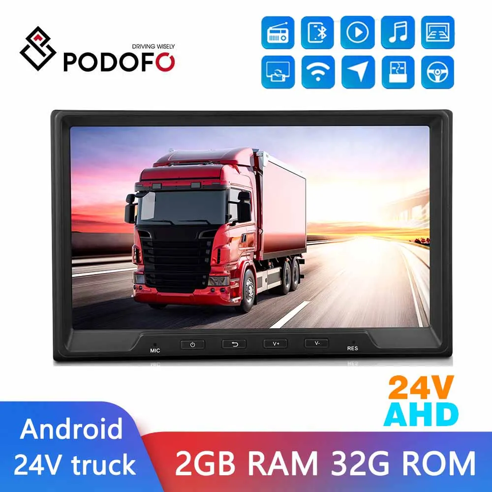 Podofo 2Din Android автомобильный радио мультимедиа плеер 8 &quot2 Din Carplay WI FI GPS RDS FM DAB + 24V