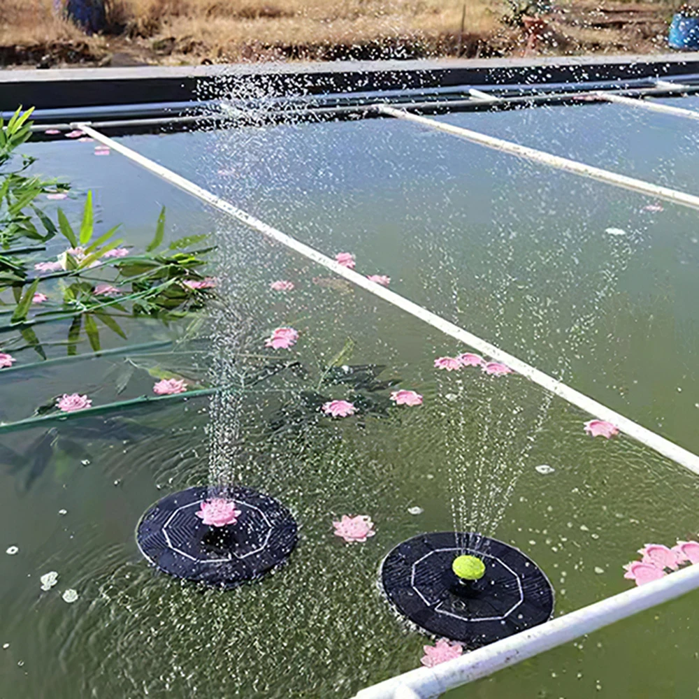 1.4W Solar Fountain Powered Pump Bird Bath With 5 Sprinkler Nozzles And 1 Transferring Head | Дом и сад