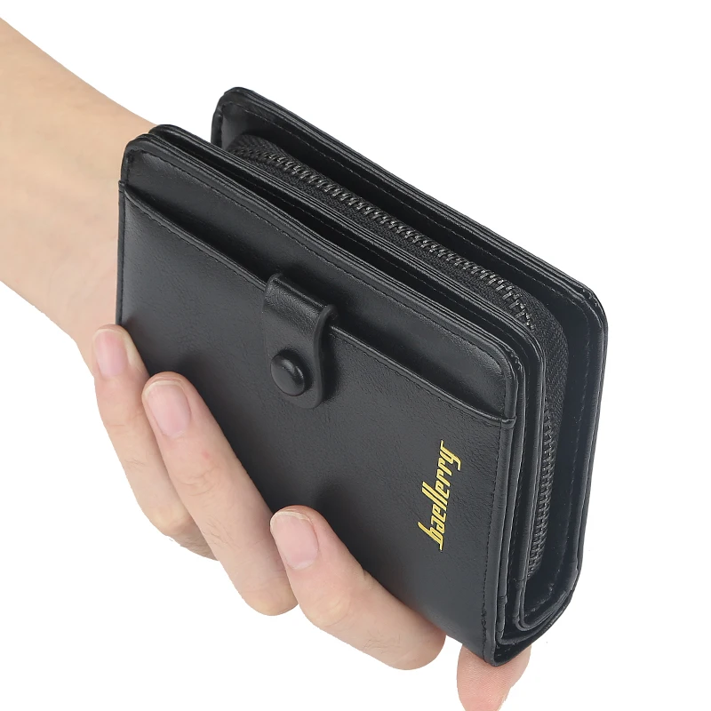 Кошелек клатч из натуральной кожи для мужчин Классические Короткие Бумажники