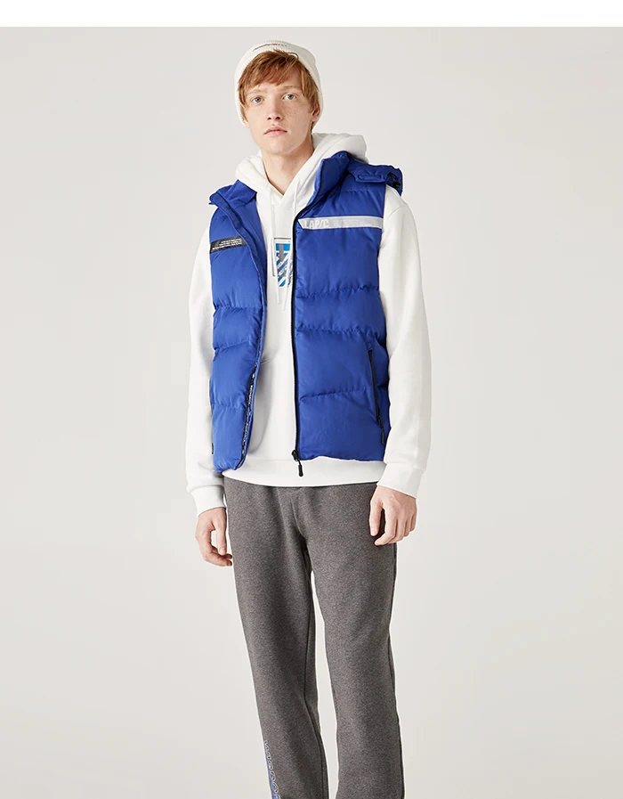 Semir, хлопковый жилет, мужской, Молодежный, хит, цветной, с буквенным принтом, с капюшоном, мужской жилет, теплый, короткий, параграф, тренд, без рукавов, жилет