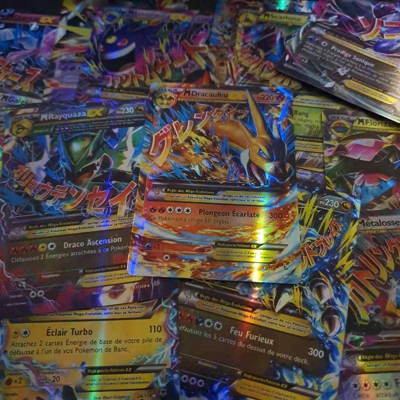 18 карт в коробке Pokemon французская версия PTCG MEGA EX Charizard коллекция Battle Card Action детская игрушка-фигурка подарок