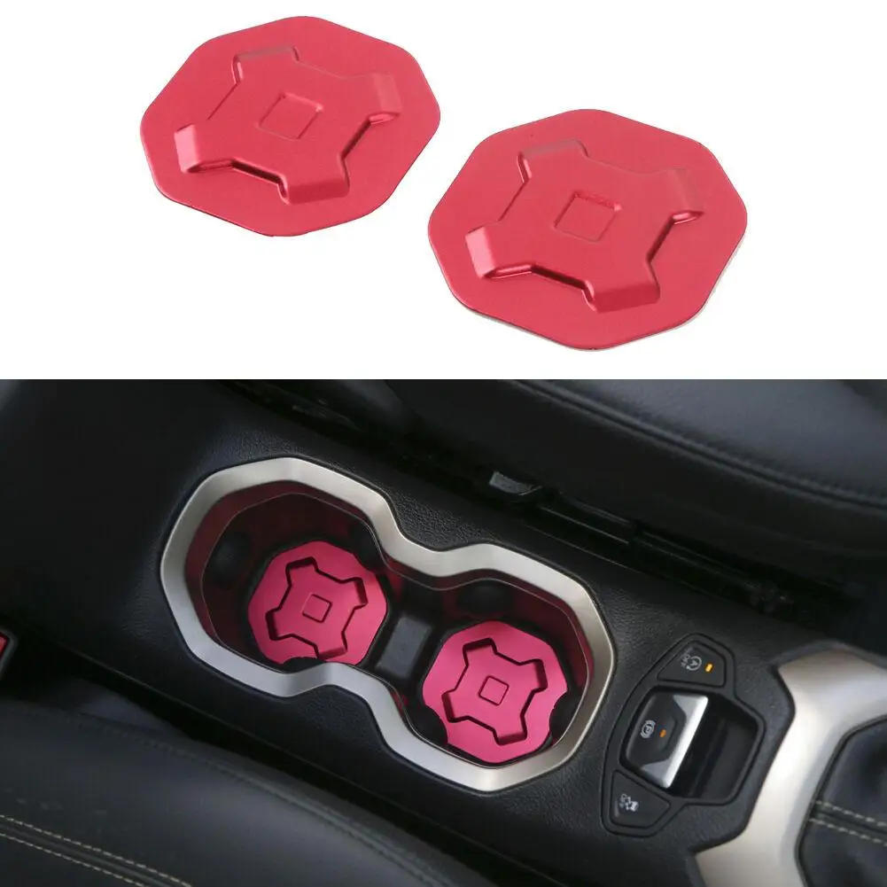 

2PCS Car cup anti-slip pad Aluminum Alloy Cup Holder Mat Pad Bottle Built-in car styling Decoration Accessories For Jeep Freeman