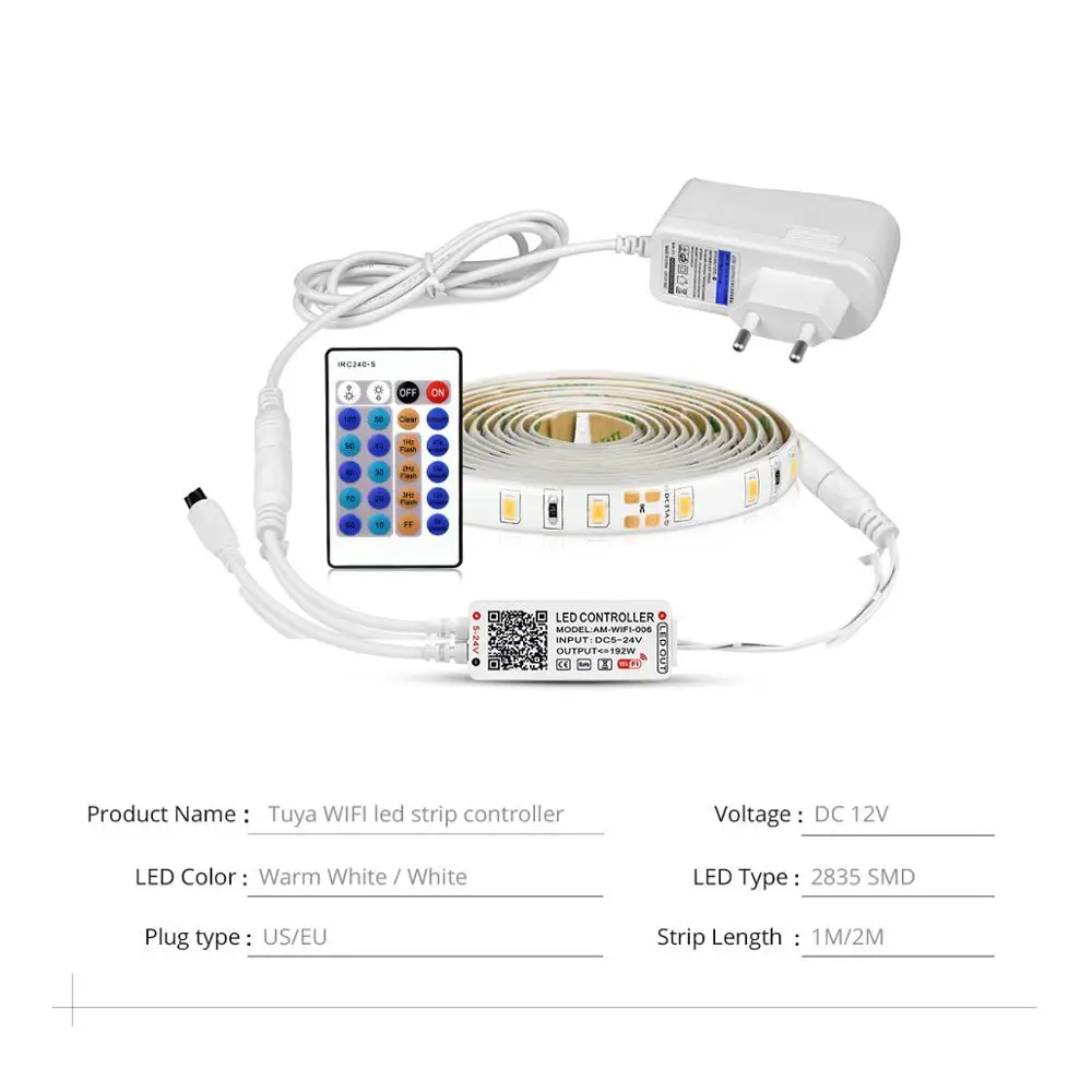 Водонепроницаемый WI-FI светодиодные полосы Смарт-приложение Tuya голос Управление