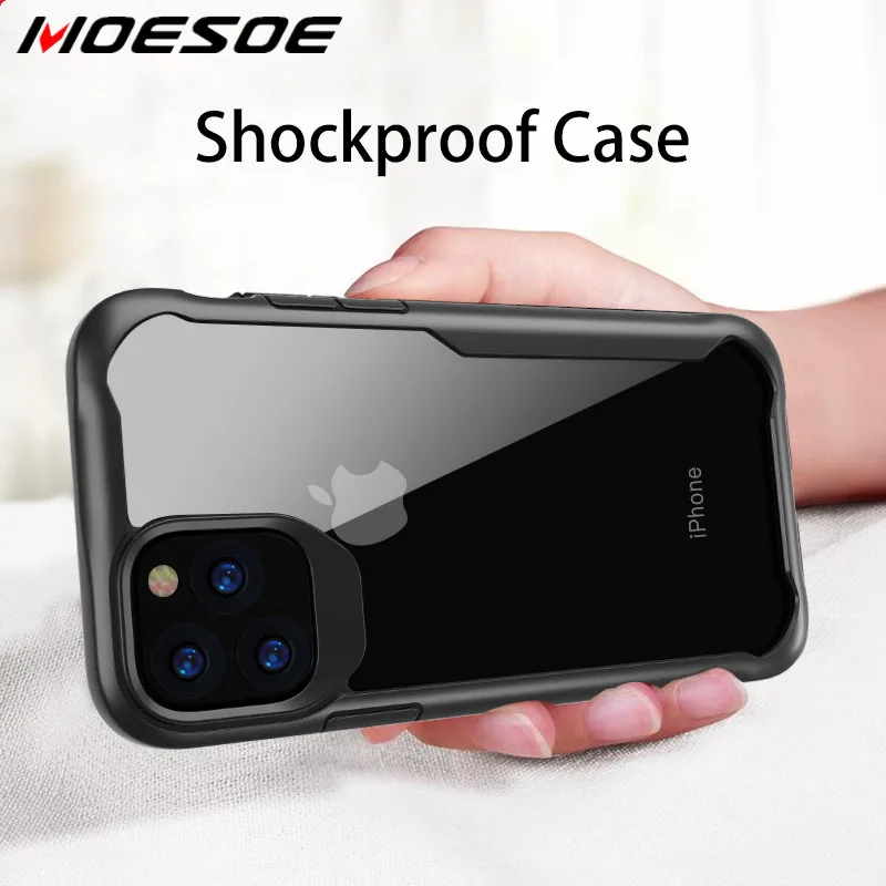 Прозрачный чехол для iPhone 11 Pro X, XR, XS, Max, 5 S, SE, мягкий бампер, тонкий, жесткий, прозрачный, задний, противоударный чехол для iPhone 6, 6 S, 7, 8 Plus