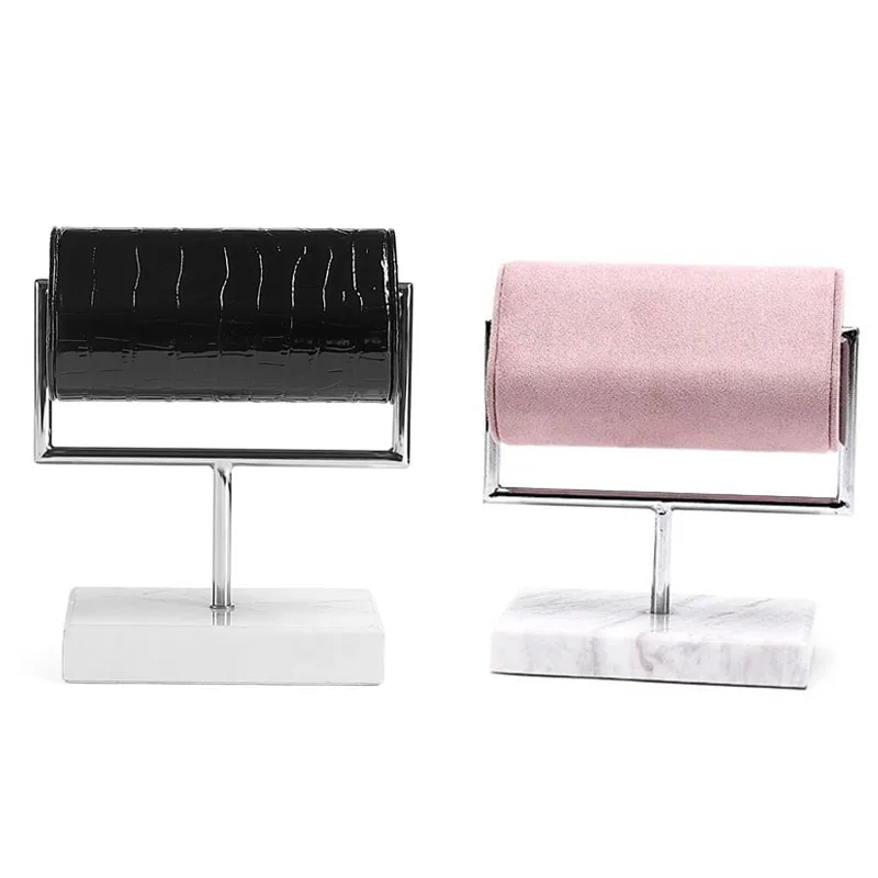 

2Pcs New Watch Display Metal Bracket Marble Base Watch Storage Table