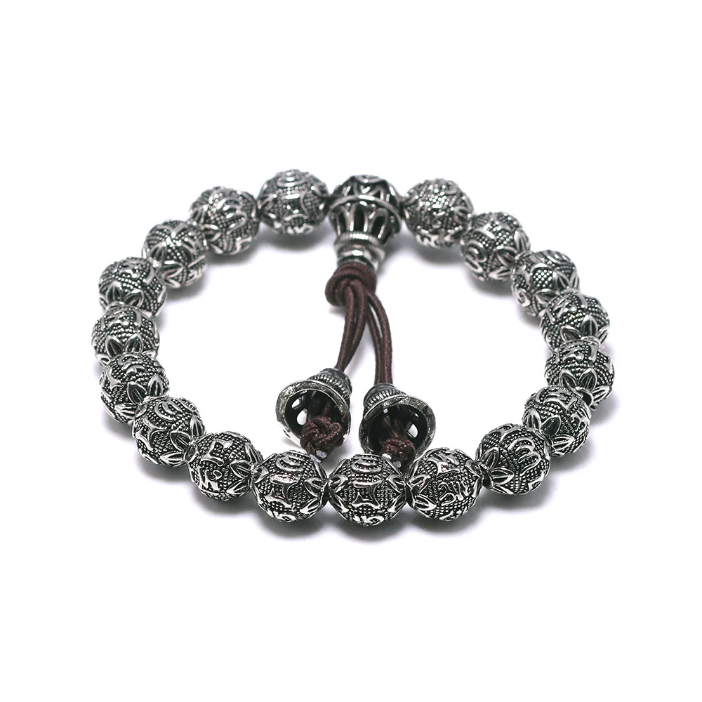 Браслет с мантрой молитвенными бусинами на санскрите гравировкой из шести слов