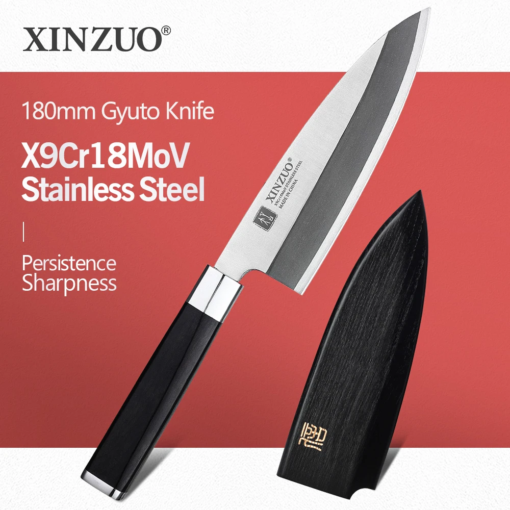 XINZUO 180 мм Gyuto нож Japanense X5Cr15MoV нержавеющая сталь Deba фильтрующий рыбья головка