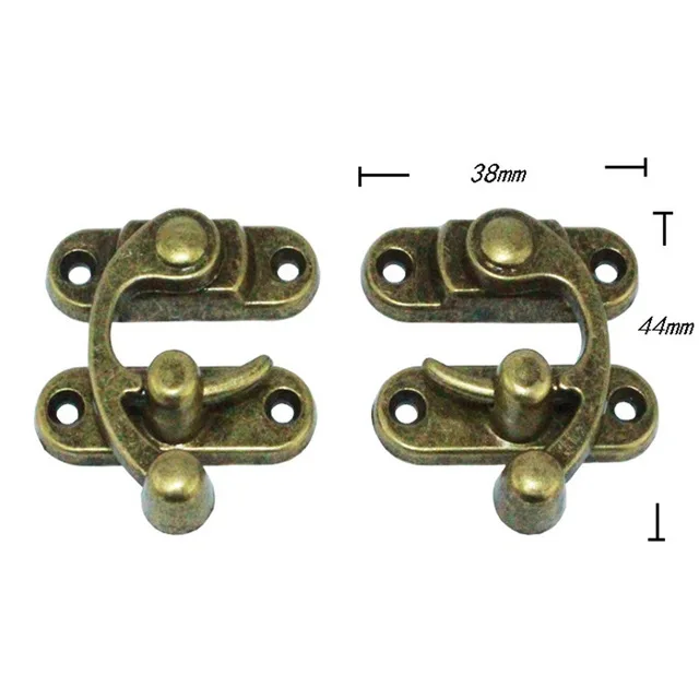 6 шт. слева и справа 38*44 мм коробка чемодан тумблер защелки пряжки бронзовый тон