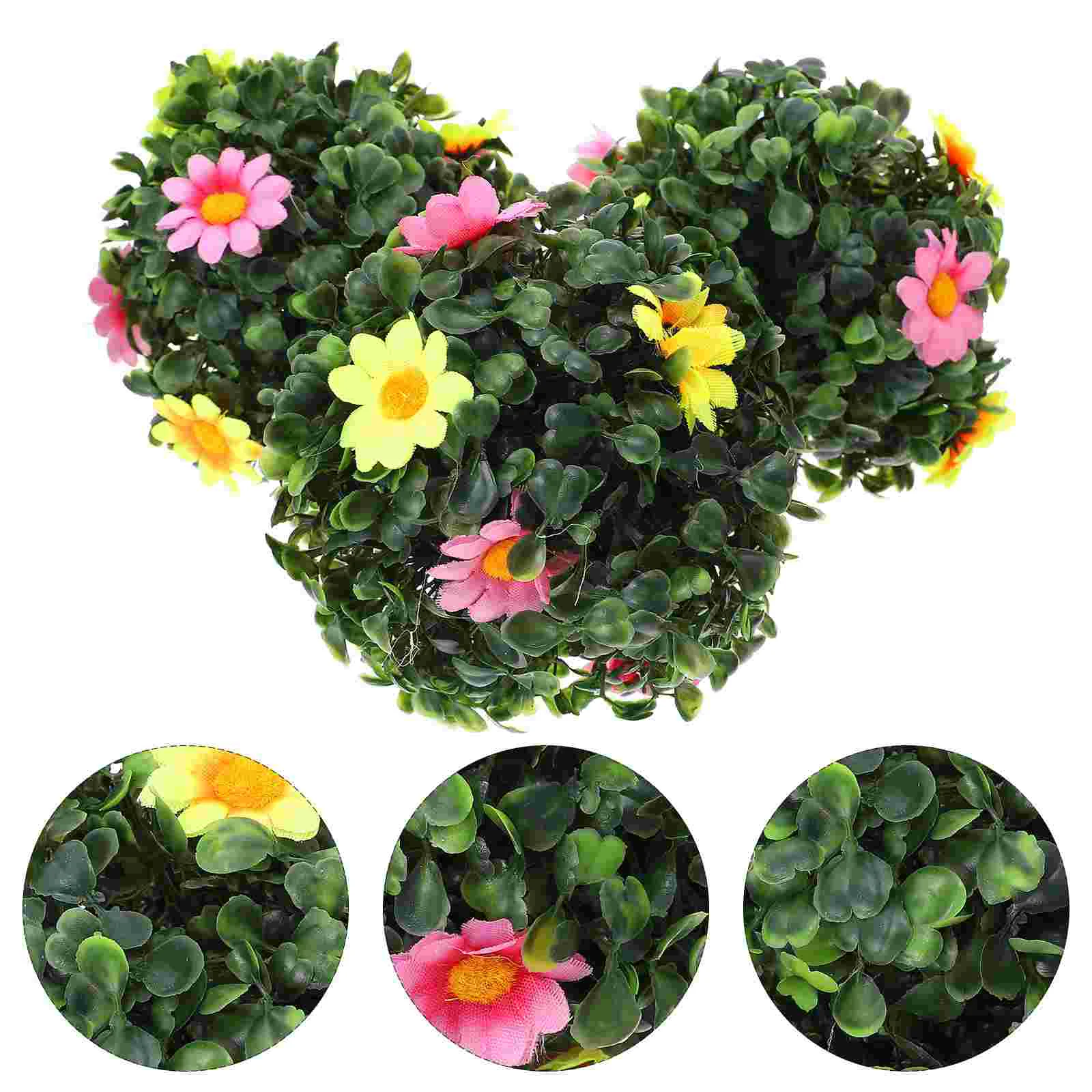 

3 Pcs Simulation Flowers Grass Balls Artificial Grass Balls Party Plant Decor